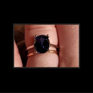 925 stamped blue sapphire ring
